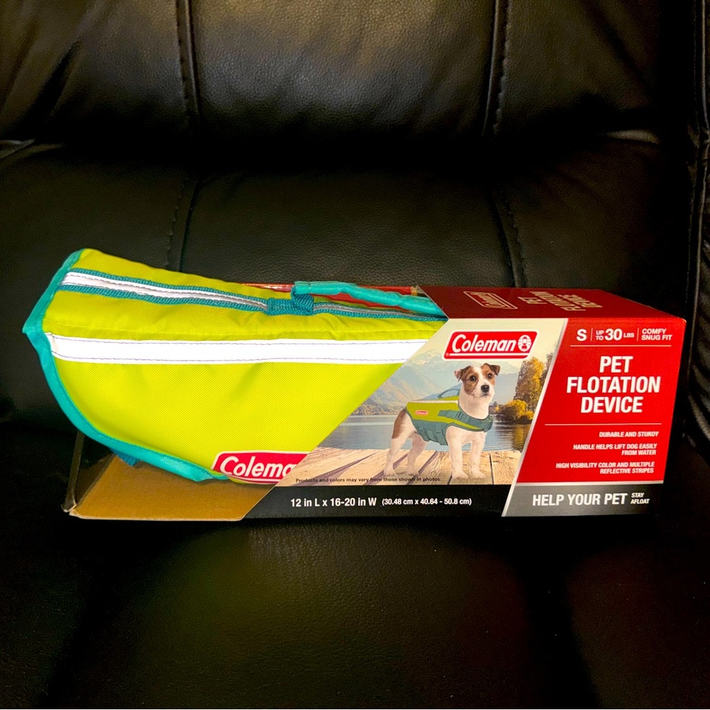 BNIB, Coleman, pet flotation device , size small